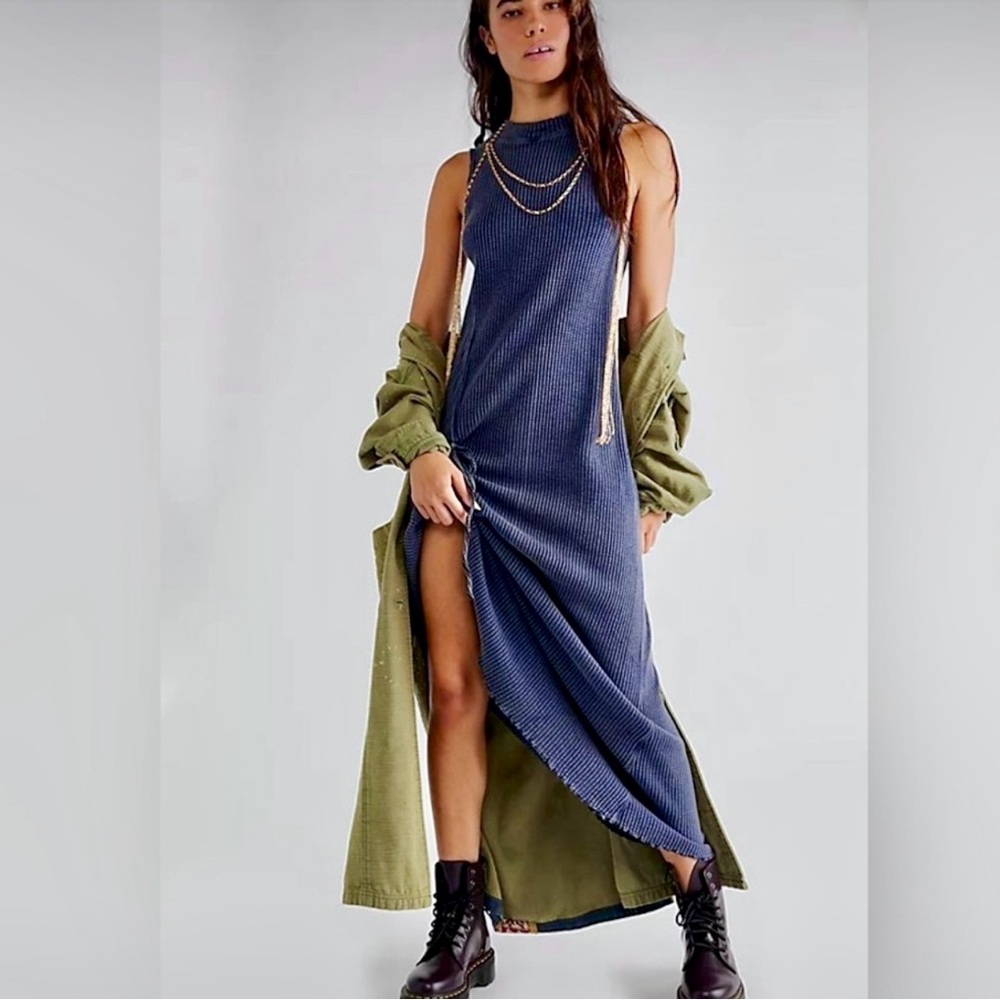 NWOT FP One Natasha sleeveless midi - Sz XL in navy blue
